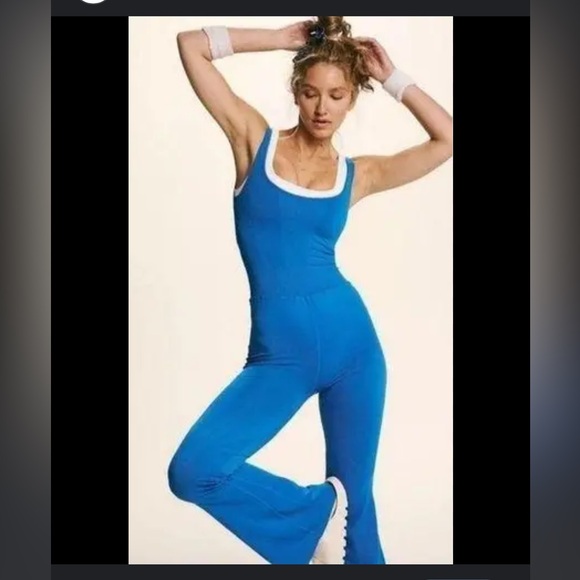 NWOT- Free People MVMT The Class- Good Karma Flare Onesie- Army Green- XL Tall - Picture 12 of 14